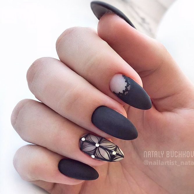 33 Breathtaking Designs For Almond Shaped Nails | Matte nails .