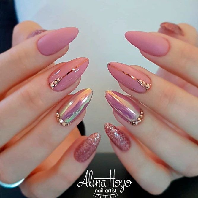 33 Breathtaking Designs For Almond Shaped Nails | Nails design .