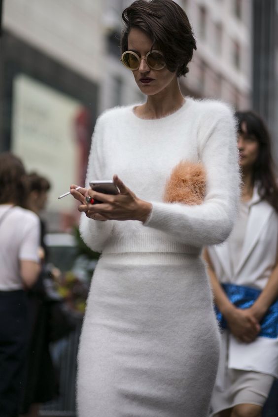 15 Stylish Outfits With An Angora Sweater Or Cardigan - Styleohol