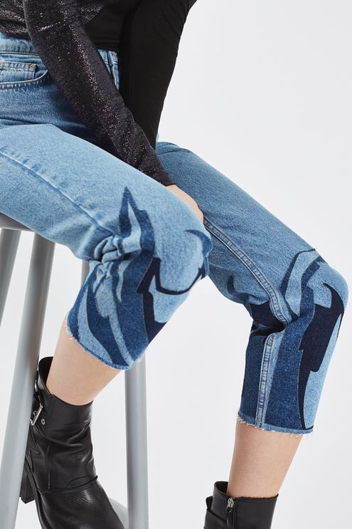Flame Applique Mom Jeans | Denim fashion, Mom jeans, Denim tren