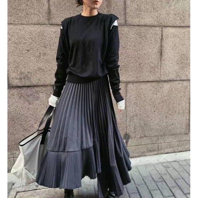 Simple Moderne NY Gypsy Asymmetrical Pleated Skirt – SimpleModer