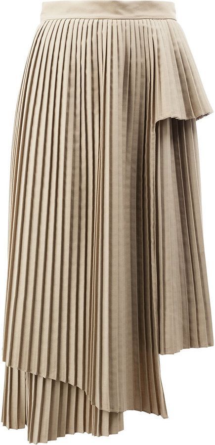 Asymmetric pleated skirt | Pleated skirt, Skirts, Fashi
