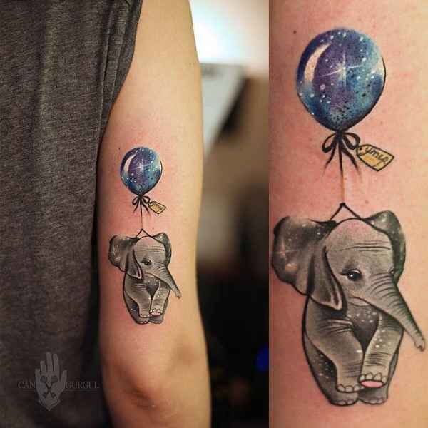 Elephant balloon tattoo | Elephant tattoo small, Elephant tattoo .