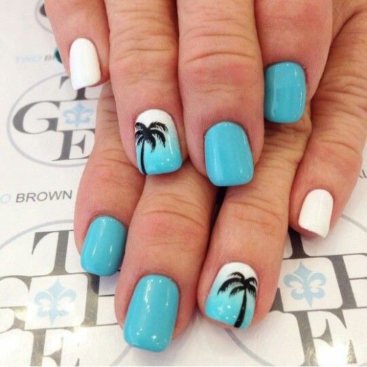 58 Hottest Beach Nail Ideas Designs for Summer | Palm tree nails .
