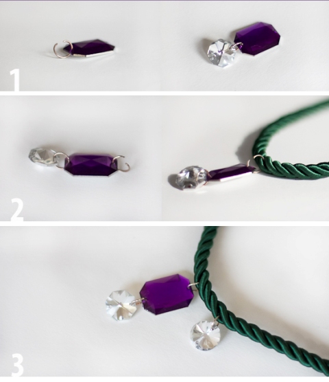Picture Of Beautiful DIY Rope And Crystal Statement Necklace