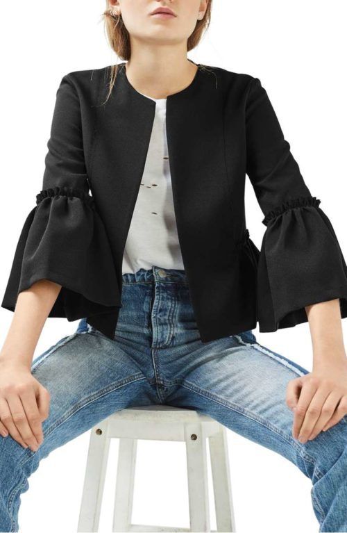 Love this bell sleeve cropped blazer. I have it black and white .