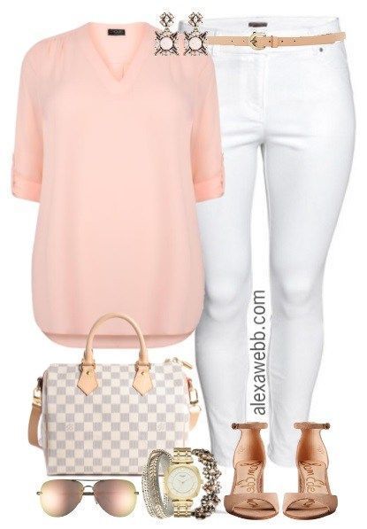 Plus Size Blush Blouse - Alexa Webb | Womens fashion white jeans .