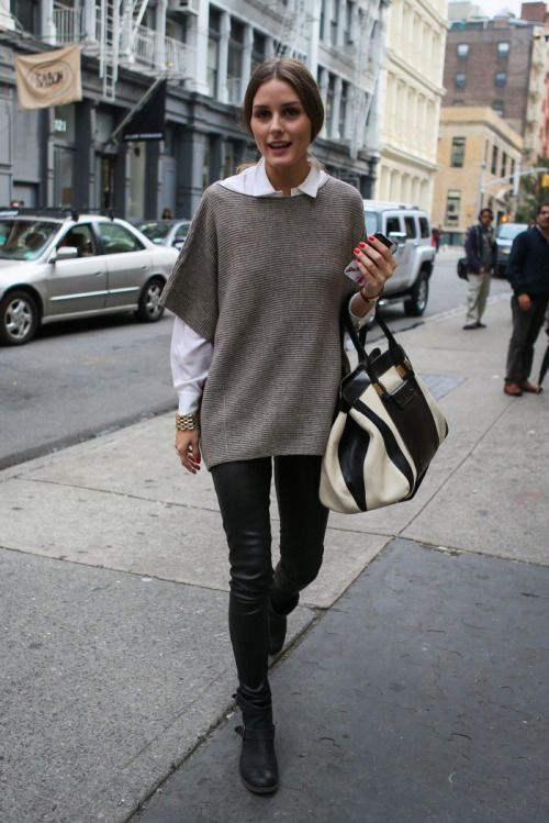 peoplewithstyles | Fashion, Poncho style, Olivia palermo outf