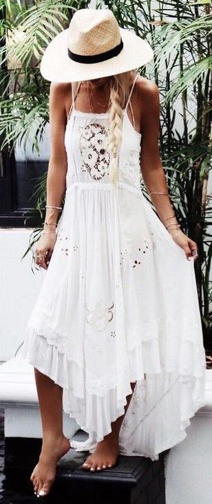 White Boho Maxi Dress Source - Dresses - http://amzn.to/2hZGwJq .