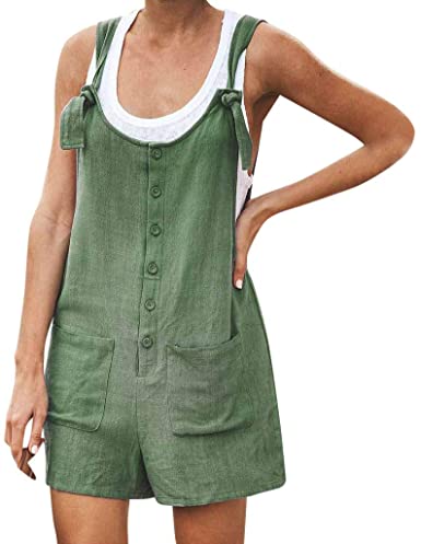 Amazon.com: Jumpsuits for Women Loose Cotton Linen Overalls Wide .