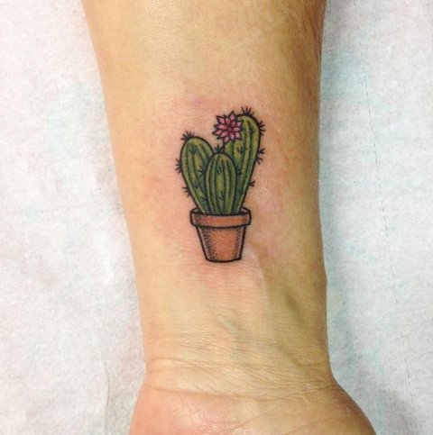 Picture Of Small green cactus tatt