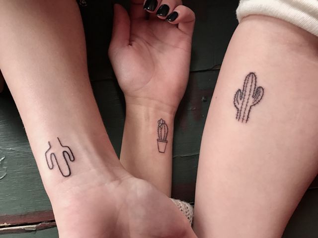 Picture Of Matching cactus tatto