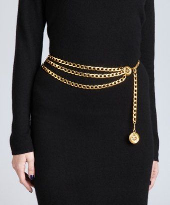 Chanel: gold tiered chain belt | Chain belts, Fashion clothes .