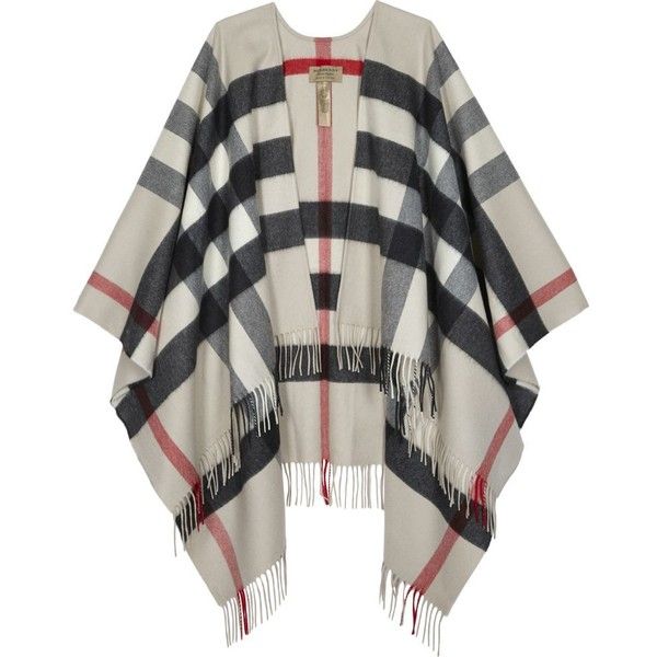 Burberry Colette checked cashmere-wool blend cape found on .