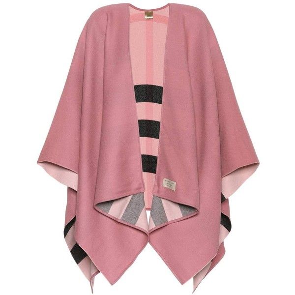 Burberry Reversible Wool Checked Cape ($1,130) ❤ liked on .