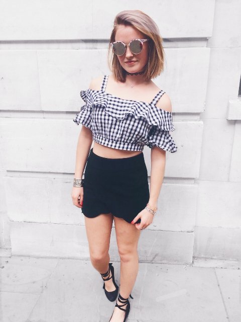 20 Beautiful Outfits With Checked Crop Tops - Styleohol