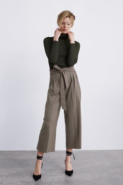 Image 1 of CHECKED CULOTTES from Zara | Culottes, Culottes outfit .