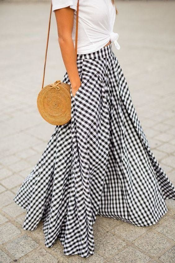 So crushing on this gingham maxi skirt! Must have it for spring .