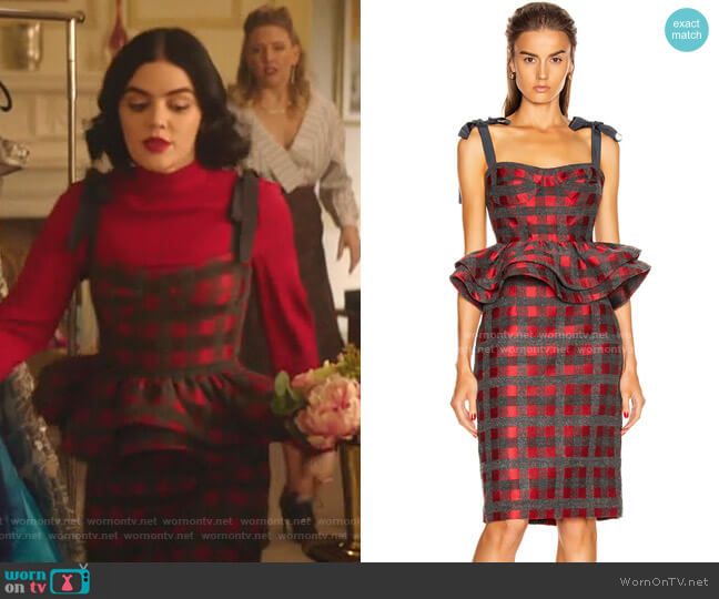 Katy's red check peplum top and skirt on Katy Keene in 2020 .