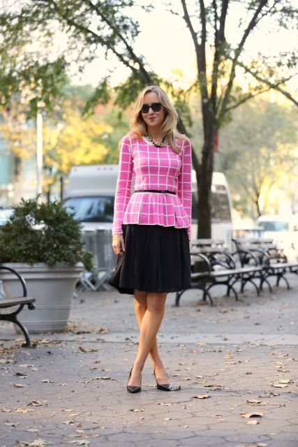 15 Excellent Outfits With Checked Peplum Tops in 2020 | Fashion .