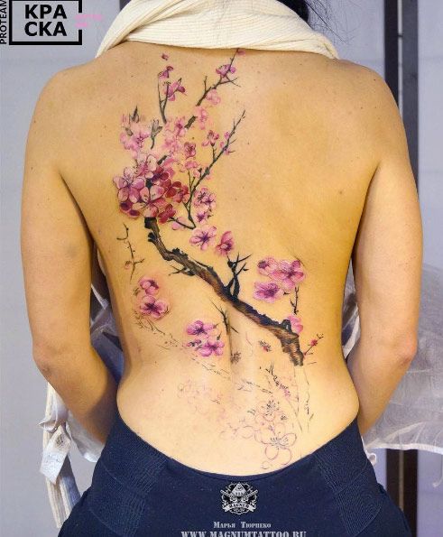 Cherry blossom tree by Marya Tyurpeko | Cherry blossom tree tattoo .