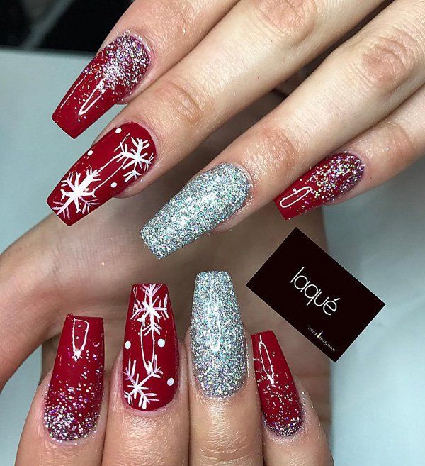 60 Joyful Christmas Nails Ideas | Cuded | Winter nails acrylic .