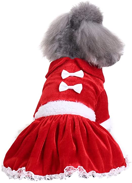 Amazon.com: Photno Dog Christmas Dress Pet Princess Tutu Skirt .