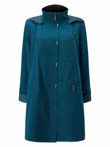 Jacques Vert Blue Coats Womens Classic Mid Length Mac 646506-E03 .