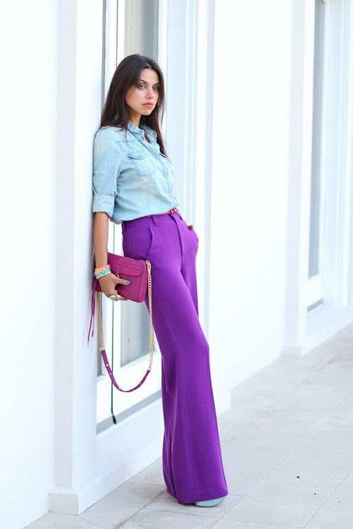 color block | Style, Fashion, Purple pants outf