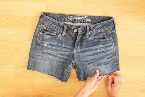 Picture Of Comfy DIY Distressed Jean Shorts For Summer