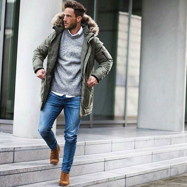 Super #cool #outfit by @magic_fox #green #parka #jacket #grey .