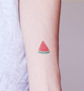 This small watermelon tattoo on your hand will always keep you .