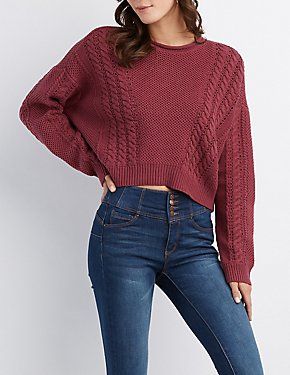 High-Low Cropped Pullover Sweater | Pullovers outfit, Pullover .