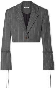 Gray Box cropped pinstriped wool-blend blazer | Orseund Iris .
