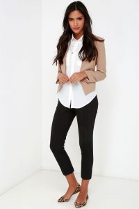 Business Trip Tan Cropped Blazer | Comfy work outfit, Fashionable .