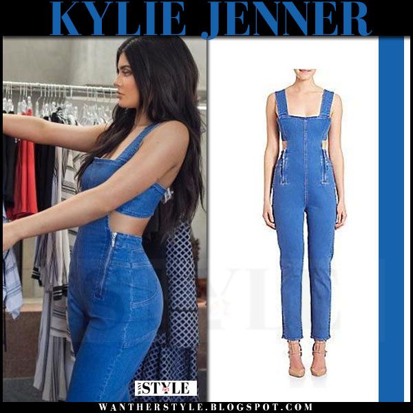 Kylie Jenner in denim jumpsuit Instagram June 23 | Kylie jenner .