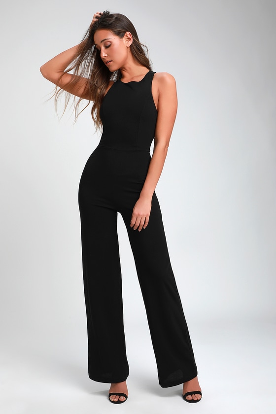 Night Out Black Wide-Leg Cutout Jumpsuit in 2020 | Fashion .