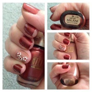 DIY Dark Tan Nails With Studs | Tan nails, Dark pink nails, Maroon .