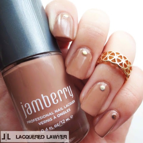 DIY Dark Tan Nails With Studs That Are Work-Appropriate - Styleohol