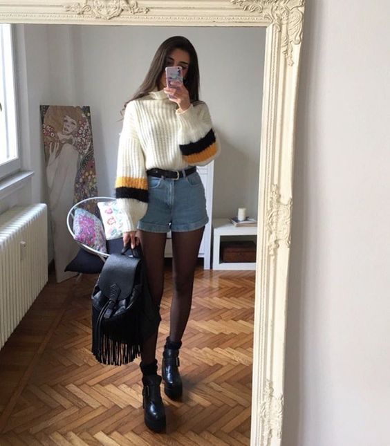 Winter Outfits With Denim Shorts – thelatestfashiontrends.c