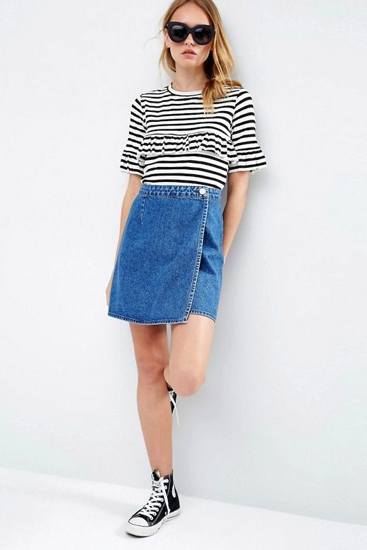 Under $50: The Perfect Denim Wrap Skirt (Le Fashion) | Denim wrap .