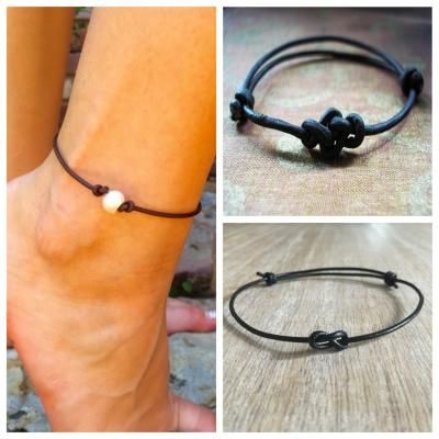 DIY: Leather Anklets| Summer outfit jewels| Beach Anklets | how to .