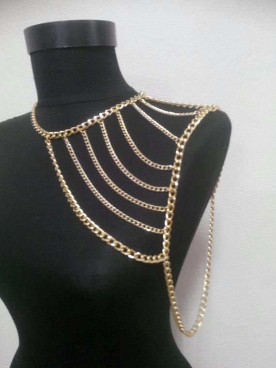 Gold shoulder chain,shoulder necklace,body chain,body necklace .