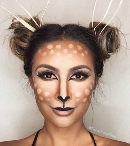 Makeup Halloween Animal 47+ Ideas | Deer makeup, Halloween .