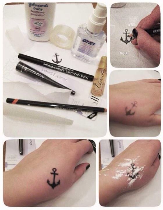 DIY fake tattoo- wear a tattoo that you want for a while to make .