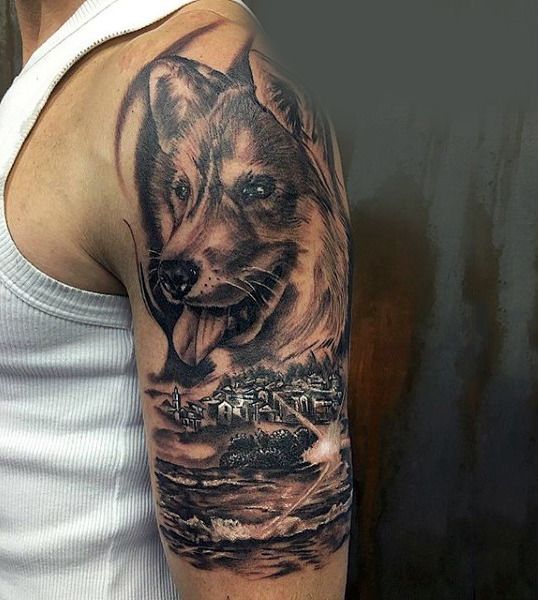 Cool Dog Tattoo Ideas For Guys 100 Dog Tattoos For Men - Creative .