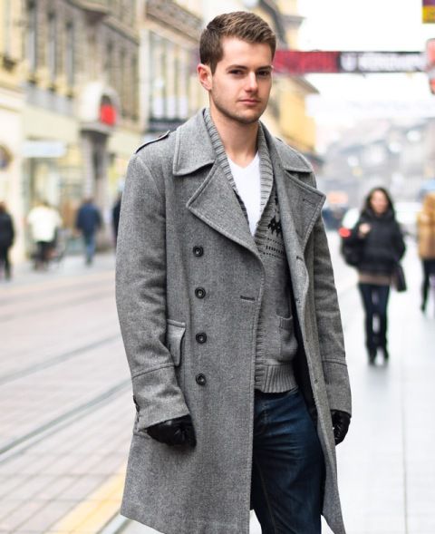 23 Winter Double-Breasted Coat Outfits For Men | Winter outfits .