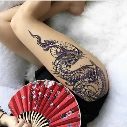 Hot Dragon Tattoos For Girls | Thigh tattoos women, Tattoos for .