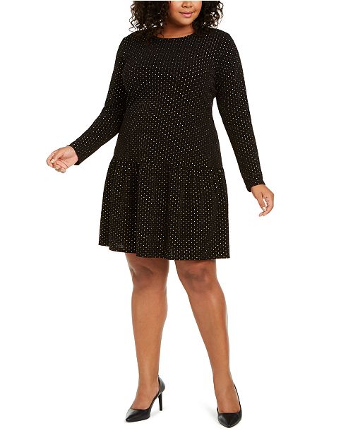 Michael Kors Plus Size Embellished Drop-Waist Dress & Reviews .