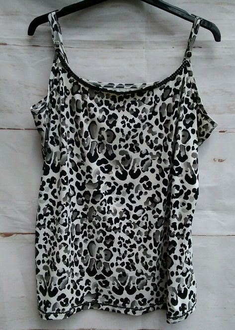 NEXT ESSENTIALS STRETCH STRAPPY SUMMER TOP SIZE 22 BLACK AND WHITE .
